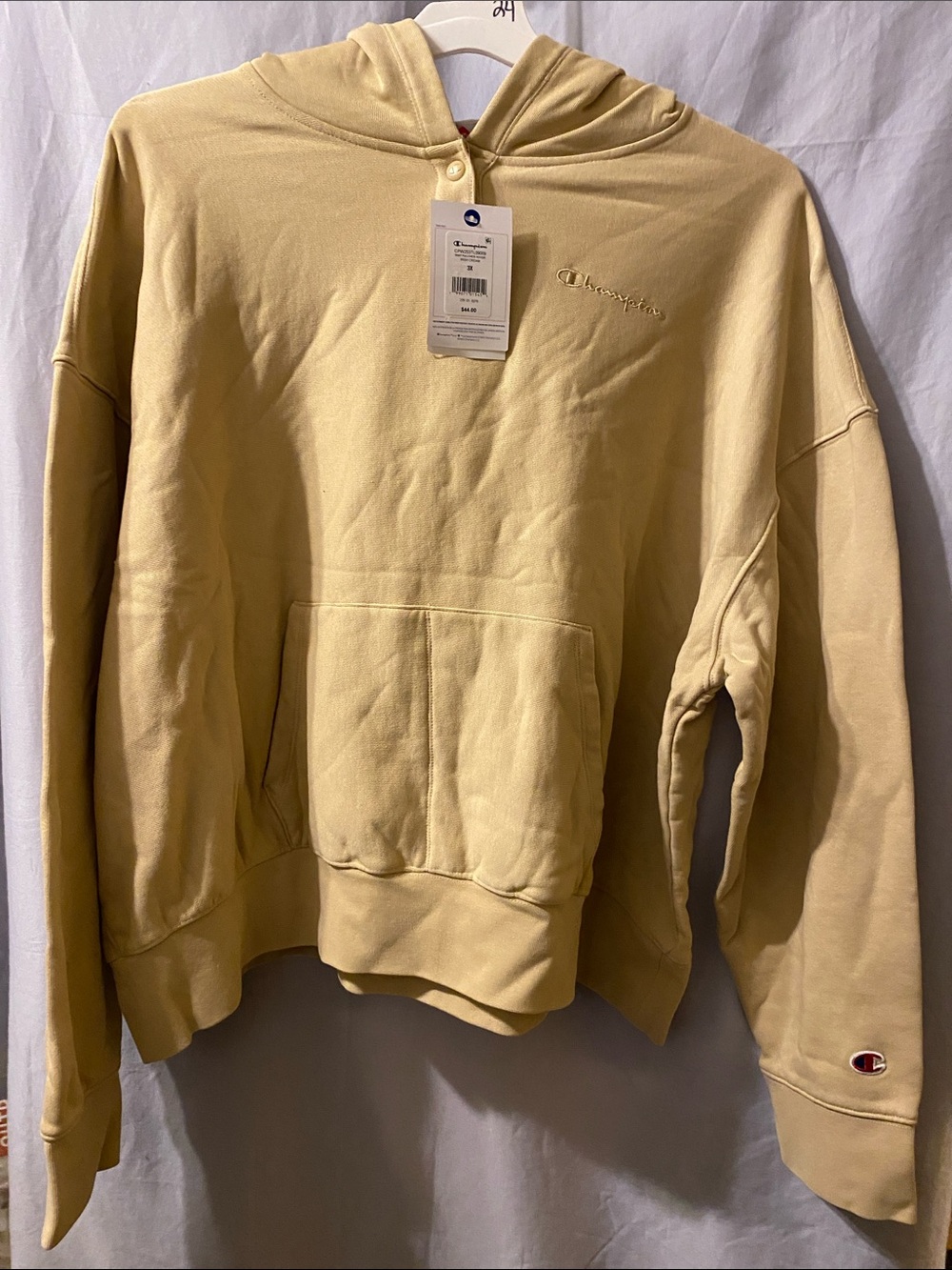 Champion Men's Hoodie in Pale Yellow